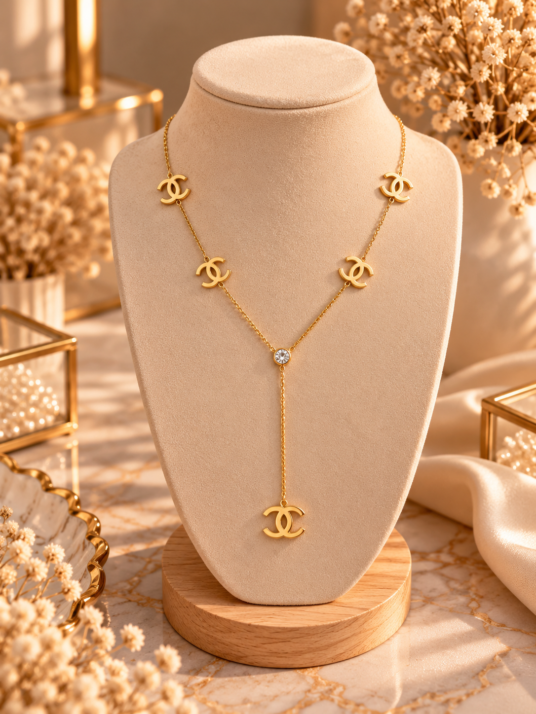 Collier Élégance Doré – Maille Fine & Pendentif✨