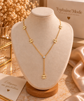 Collier Doré Long à Pendentifs Entrelacés ✨