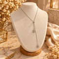 Collier Argenté Long à Pendentifs Entrelacés ✨