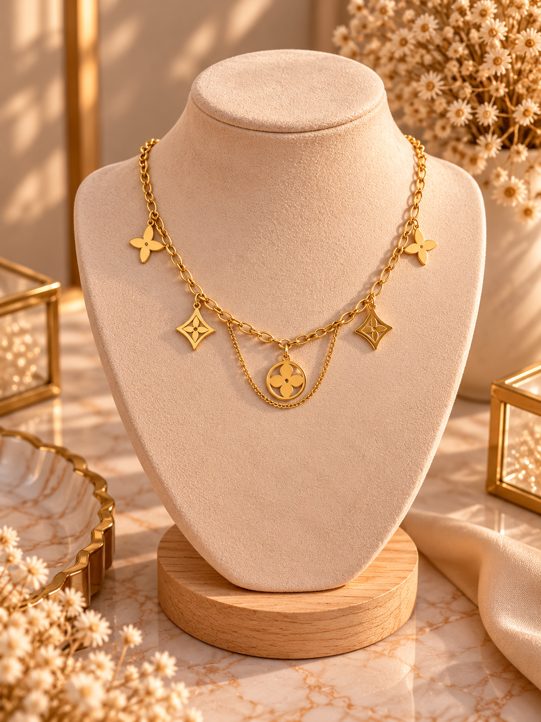 Collier Doré à Breloques & Motifs Élégants ✨