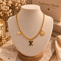 Collier Doré Élégance – Motifs Fleuris✨