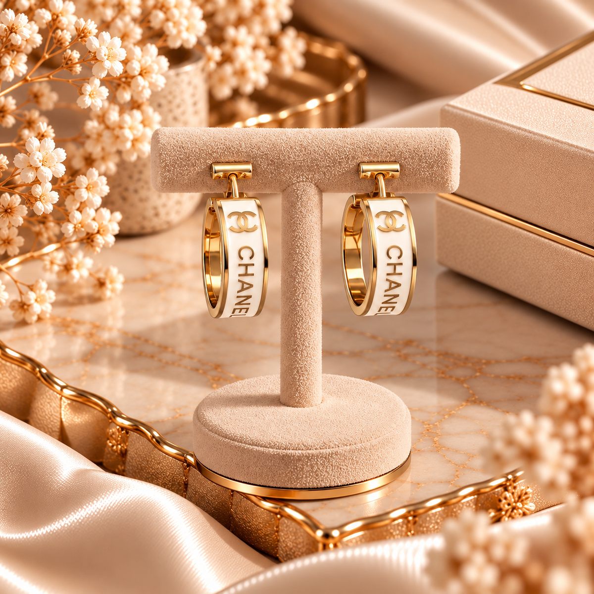 Boucles d’Oreilles Dorées à Motif Élégant✨