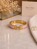 Bracelet Doré Rigide Rose Élégant ✨